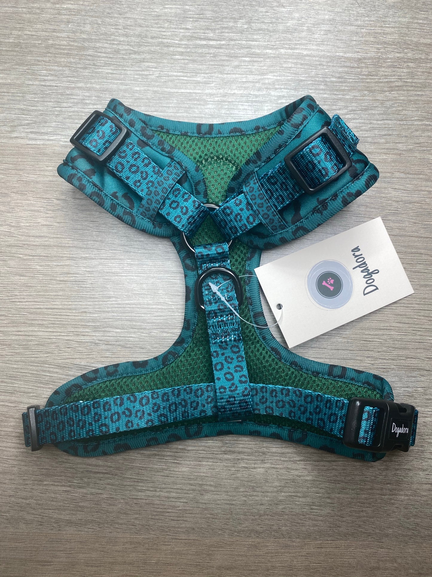 All the Teals Adjustable Dog Harness - Leopard print