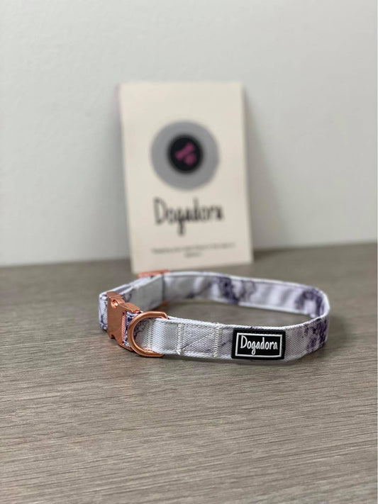 Luxurious White marble dog collar 