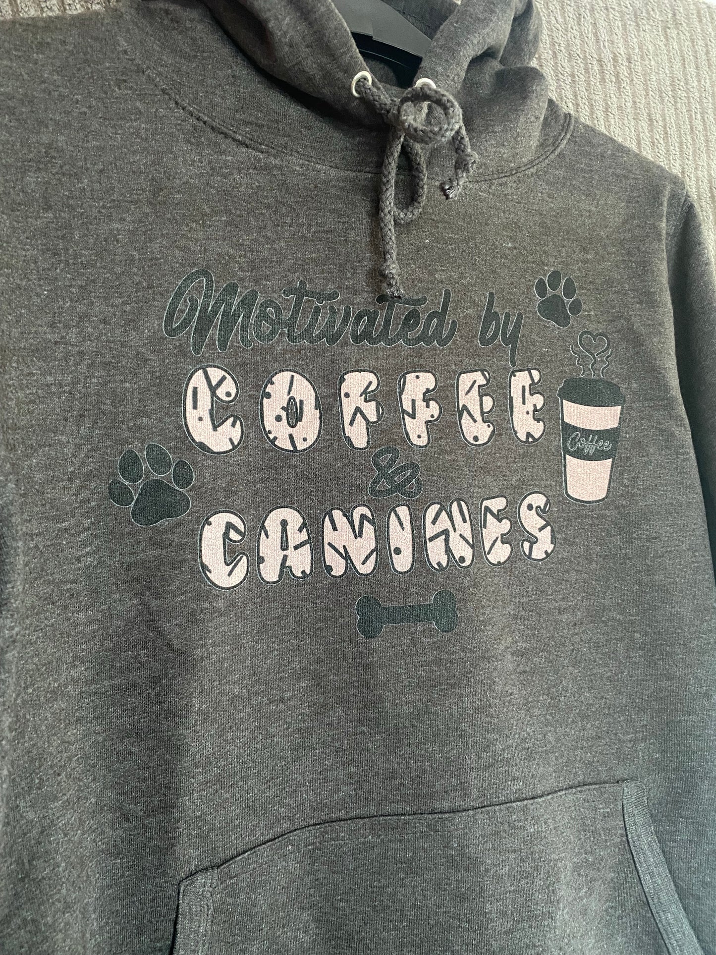 Coffee and Canines hoodie - Grey